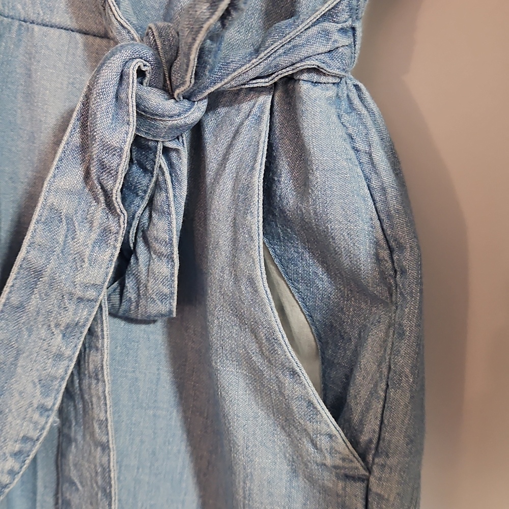 Old Navy Womens M Petite Light Blue Denim Jumpsuit - Picture 6 of 8